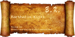 Barthalis Kitti névjegykártya